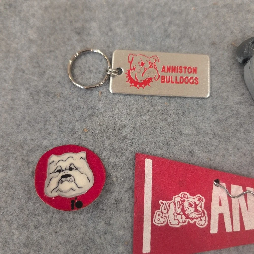 Anniston Bulldogs Mascot Memorabilia Set Keychain Pennant Pin Lapel Pins Lot - Picture 2 of 7